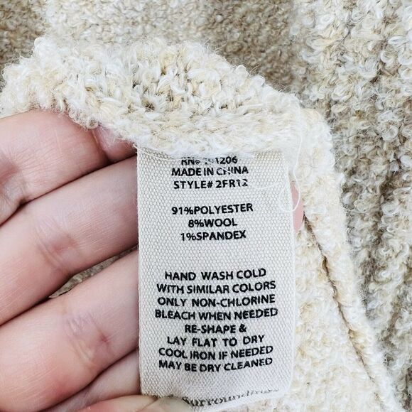 Soft Surroundings Beige Longline Open Duster Cardigan Size Medium Wool Blend - Picture 6 of 6